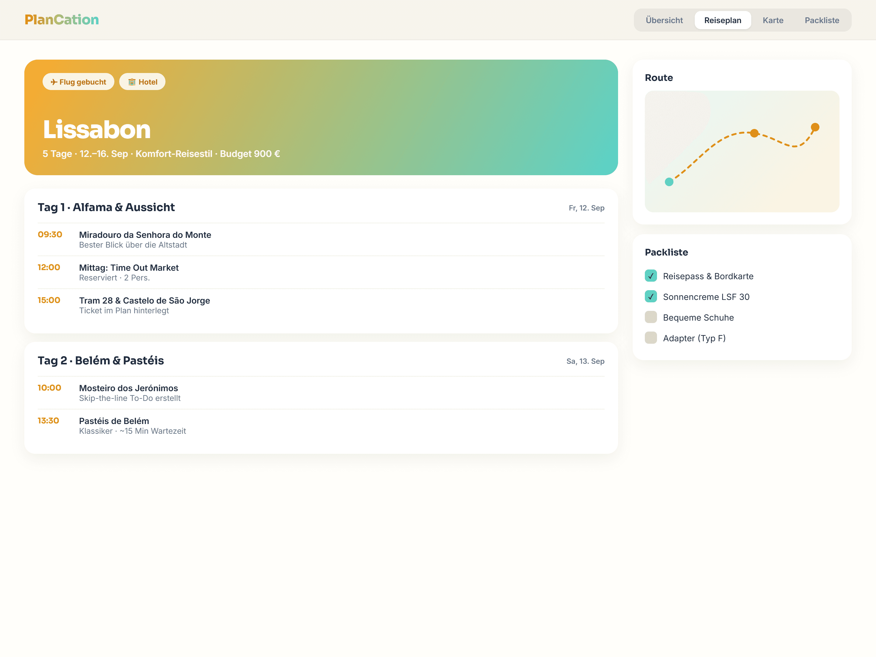 PlanCation – App-Screenshot