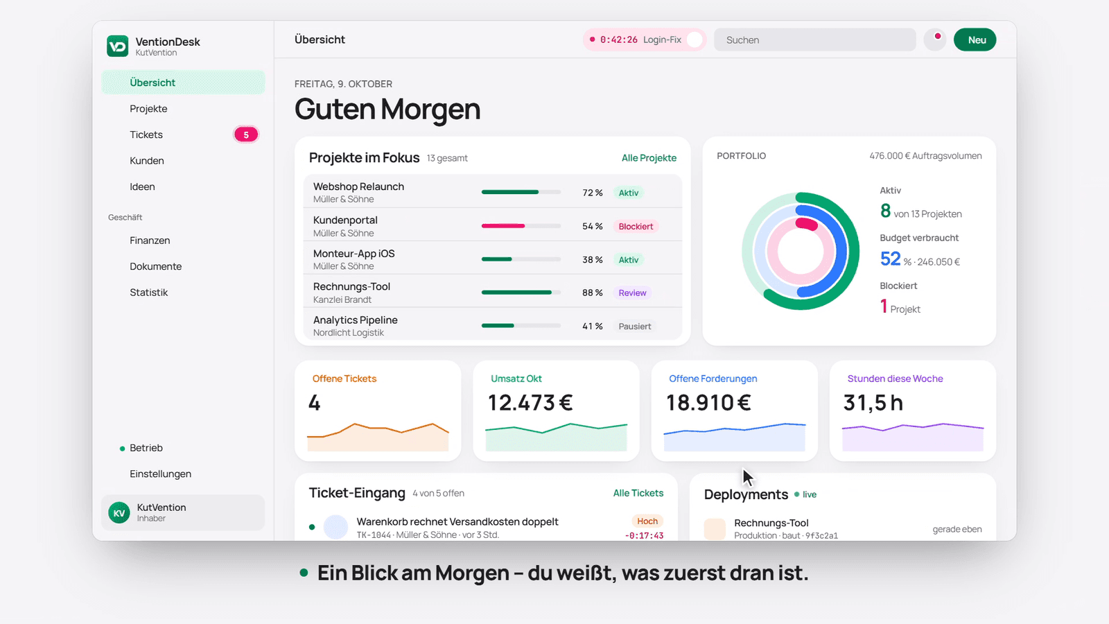 VentionDesk – App-Screenshot
